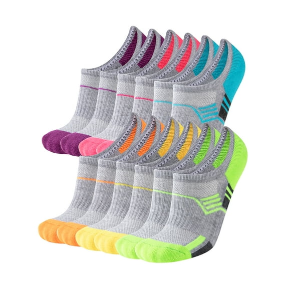 COOPLUS Womens No Show Socks Low Cut Non Slip Athletic Invisible for Sneakers Running Ankle Socks for Women 6 Pairs