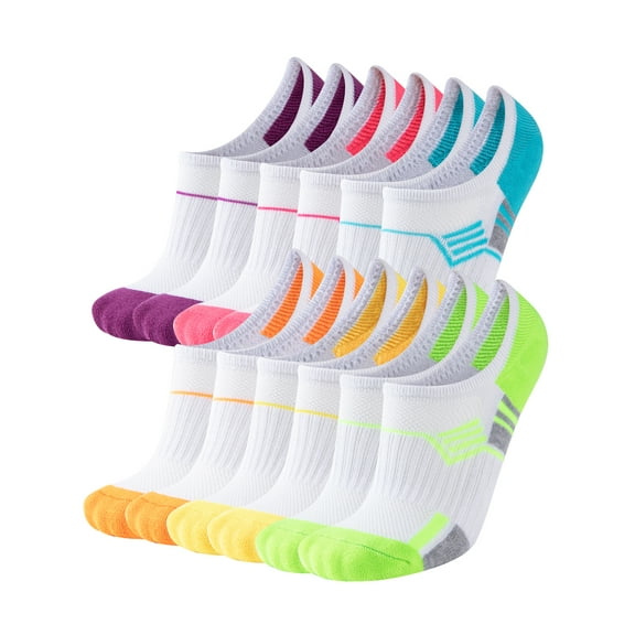 COOPLUS Womens No Show Socks Low Cut Non Slip Athletic Invisible for Sneakers Running Ankle Socks for Women 6 Pairs