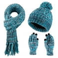 thumbnail image 1 of COOPLUS Womens Winter Beanie Hat Scarf Gloves Set Warm Lined Cap Long Neck Scarf Touchscreen Gloves Set for Winter Gift, 1 of 6