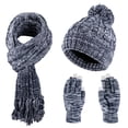 thumbnail image 1 of COOPLUS Womens Winter Beanie Hat Scarf Gloves Set Warm Lined Cap Long Neck Scarf Touchscreen Gloves Set for Winter Gift, 1 of 6