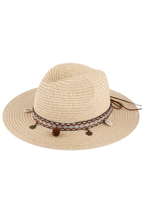 Womens Summer Straw Hat Wide Brim Foldable Panama Sun Protection Hat for Women