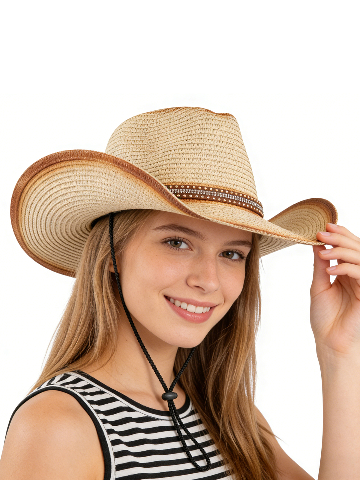 4816 Light Up Shiny Satin Metallic Space Cowboy Hat Brown Pack of 3 Light Up Purple Shiny Satin Metallic Space Cowboy  main image 3
