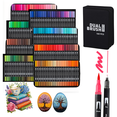 thumbnail image 1 of COORIART  168 Colors Dual Tip Art Marker Pens, Coloring Markers Set with Brush & Fine Tip for Adult Coloring Books No Bleeding, Professional Calligraphy & Drawing Art Supplies Kit, 1 of 5