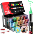 thumbnail image 1 of COORIART 288 Colors Acrylic Paint Markers, Soft Brush Tip Pens, Automatic Ink Control No Bleed Markers Set for Wood, Stone, Canvas, Glass, Fabric, Egg, Rock Painting and DIY, 1 of 6