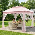 thumbnail image 1 of COOS BAY 11x11 Pop-Up Instant Gazebo Tent with Mosquito Netting Outdoor Canopy Shelter with 121 Square Feet of Shade, Pink, 1 of 10