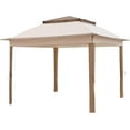 thumbnail image 1 of COOS BAY 11x11 Replacement Gazebo Top with Air Vent Sunshade Polyester Top Cover Only, Beige, 1 of 6