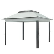 COOS BAY 11x11 Replacement Gazebo Top with Air Vent Sunshade Polyester Top Cover Only, Gray