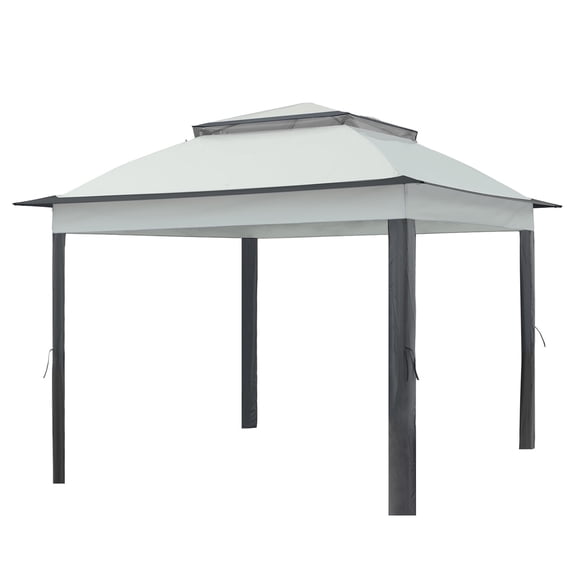 COOS BAY 11x11 Replacement Gazebo Top with Air Vent Sunshade Polyester Top Cover Only, Gray