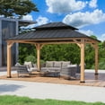 thumbnail image 1 of COOS BAY 13x15 Hardtop Gazebo Outdoor Wood Patio Gazebo Double Roof Galvanized Steel Gazebo Canopy, for Garden Patio,Patio Backyard,Deck and Lawns, 1 of 9