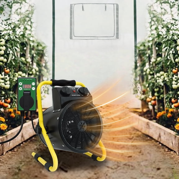 COOS BAY 1500W Indoor Electric Heater Portable Space Heater with Thermostat, Greenhouse Heater with Overheat Protection&IPX4 Water-Resistant, 1 Pack, Black
