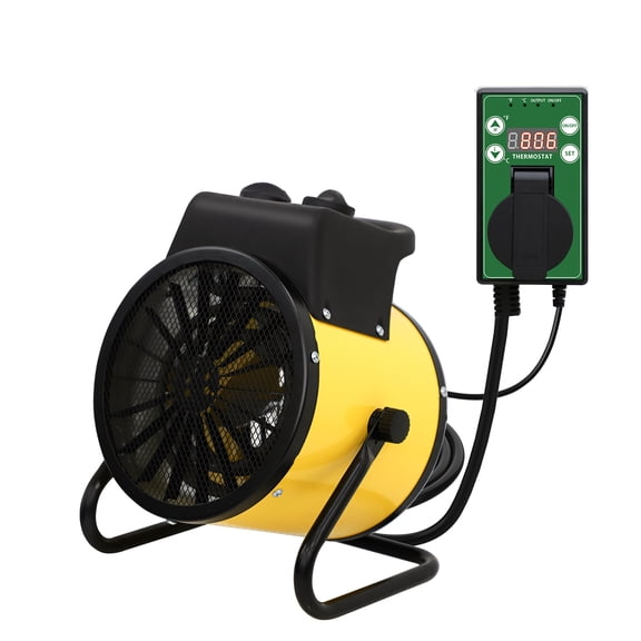 COOS BAY 1500W Portable Electric Space Heater with Thermostat, Indoor Greenhouse Heater Radiant Heat, Overheat Protection, IPX4 Water Resistant, 1 Pack, Yellow