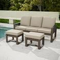 thumbnail image 1 of COOS BAY 3PCS Patio Conversation Sets, Natural Real Wood 3 Seater Sofa, Outdoor Solid Wood Chair with Cushion and Ottomans, for Garden, Backyard,&nbsp;&nbsp;Beige, 1 of 9