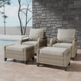 thumbnail image 1 of COOS BAY 4-Piece Brown Wicker Bistro Patio Set Rattan Chair Conversation Sets Dining Chair and Ottomans with Gray Cushions, 1 of 8