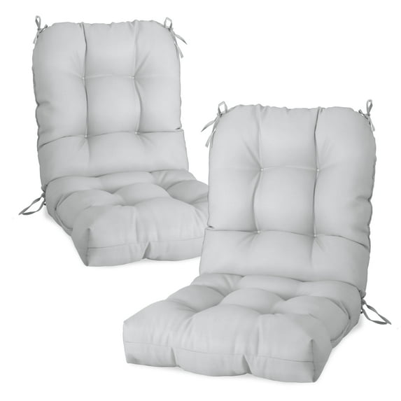 COOS BAY 42'' x 21'' Patio Chair Seat/Back Cushion Set of 2, Tufted Outdoor High Back Cushions Replacement Patio Seating Cushions Set, Light Gray