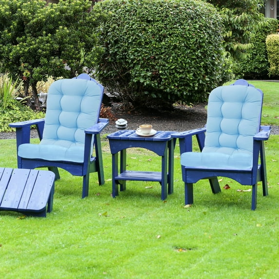 COOS BAY 49.1'' x 19.6'' Outdoor High Back Seat Cushion Set of 2, Adirondack Chair Cushions, Extra Thick Rocking Chair Cushions, Light Blue