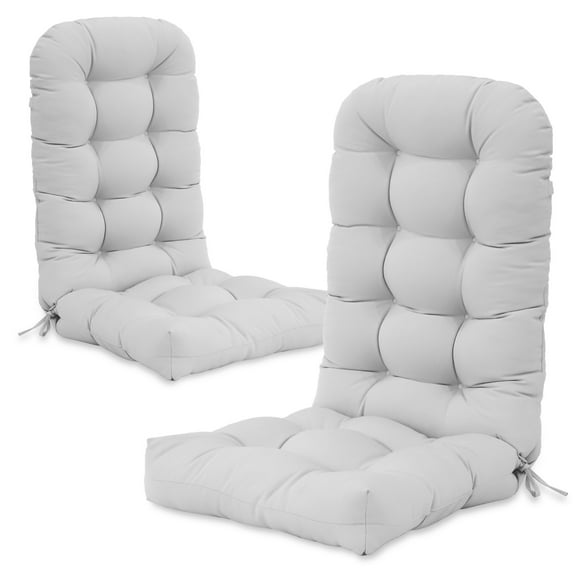 COOS BAY 49.1'' x 19.6'' Outdoor High Back Seat Cushion Set of 2, Adirondack Chair Cushions, Extra Thick Rocking Chair Cushions, Light Gray