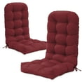 thumbnail image 1 of COOS BAY 49.1'' x 19.6'' Outdoor High Back Seat Cushion Set of 2, Adirondack Chair Cushions, Extra Thick Rocking Chair Cushions, Red Purple, 1 of 9