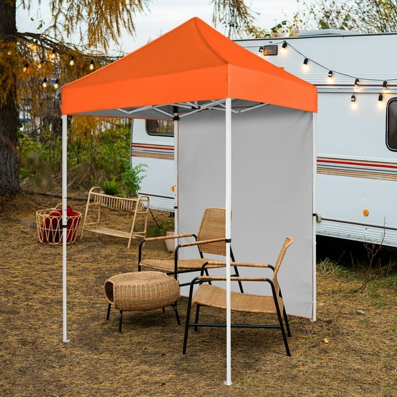 COOS BAY 5 Ft. W x 5 Ft. D Steel Outdoor Portable Canopy Tent with Sidewall
