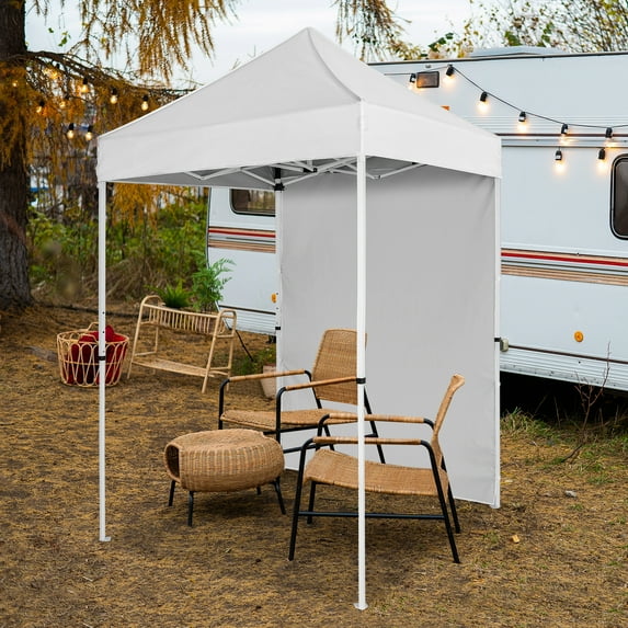 COOS BAY 5 Ft. W x 5 Ft. D Steel Portable Outdoor Canopy Tent with Sidewall