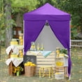 thumbnail image 1 of COOS BAY 5x5 Pop-up Instant Outdoor Canopy with 4 Side Wall Panels, Portable Lightweight Tent with Carry Bag, Purple, 1 of 9