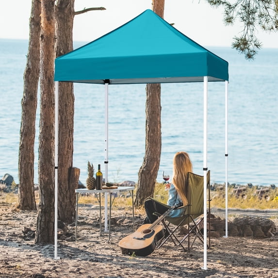 COOS BAY 5x5 Portable Instant Canopy Tent, Pop Up Outdoor Canopy for Beach, Sports and Camping, Turquoise