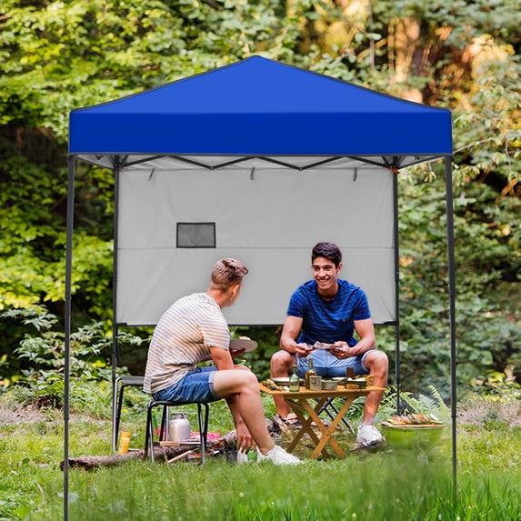 COOS BAY 6'x4' Instant Pop Up Canopy Tent with Adjustable Sun Wall, Lightweight Compact Portable Canopy with Carry Bag, Blue