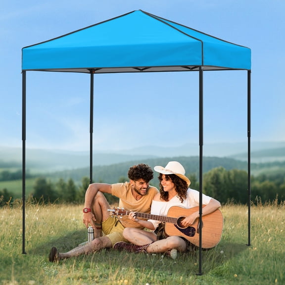 COOS BAY 6x4 Instant Pop-up Canopy Tent, Lightweight Compact Portable Canopy, Easy Setup Shelter Sun Shade with Carry Bag, Ligjht Blue
