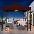 thumbnail image 1 of COOS BAY 8x8 Outdoor Patio Gazebo with Corner Shelves, Two-Tier Soft Top Canopy for Backyard, Lawn, Deck and Garden, Red, 1 of 9
