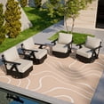 thumbnail image 1 of COOS BAY Iron Luxe 4 PCS Modern Outdoor Swivel Rocking Chairs,Aluminum Patio Furniture Set, Black/Beige, 1 of 9