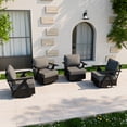 thumbnail image 1 of COOS BAY Iron Luxe 4 PCS Modern Outdoor Swivel Rocking Chairs,Aluminum Patio Furniture Set, Black/Gray, 1 of 9