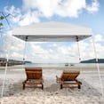 thumbnail image 1 of COOS BAY Outdoor 10'x10' sltant leg Instant Easy Setup Canopy Tent with Wheeled Bag, Portable Pop up Slant Leg Beach Canopy Folding Sports Shelter 8x8 Top 10x10 Base, White, 1 of 7