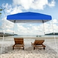thumbnail image 1 of COOS BAY Outdoor 10'x10' sltant leg Instant Easy Setup Canopy Tent with Wheeled Bag, Portable Pop up Slant Leg Beach Canopy Folding Sports Shelter 8x8 Top 10x10 Base, Blue, 1 of 7
