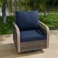 thumbnail image 1 of COOS BAY Outdoor Wicker Glider Chair Patio Rattan 360° Swivel Rocking Chair with Blue Cushions for Garden, Poolside, Backyard (Set of 1), 1 of 8