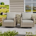 thumbnail image 1 of COOS BAY Outdoor Wicker Glider Chair Patio Rattan 360° Swivel Rocking Chair with Gray Cushions for Garden, Poolside, Backyard (Set of 2), 1 of 9