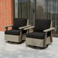 thumbnail image 1 of COOS BAY Rustic Hideaway 2 PCS Outdoor Swivel Rocker, Patio Wicker Rocking Chair for Patio, Outdoor Balcony, Beige/Black, 1 of 10