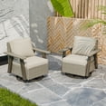 thumbnail image 1 of COOS BAY Rustic Hideaway 2 PCS Outdoor Swivel Rocker, Patio Wicker Rocking Chair for Patio, Outdoor Balcony, Beige, 1 of 10