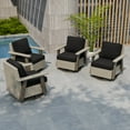 thumbnail image 1 of COOS BAY Rustic Hideaway 4 PCS Outdoor Swivel Rocker, Patio Wicker Rocking Chair for Patio, Outdoor Balcony, Beige/Black, 1 of 10