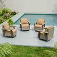 thumbnail image 1 of COOS BAY Rustic Hideaway 4 PCS Outdoor Swivel Rocker, Patio Wicker Rocking Chair for Patio, Outdoor Balcony, Beige/Tan, 1 of 10