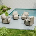 thumbnail image 1 of COOS BAY Rustic Hideaway 4 PCS Outdoor Swivel Rocker, Patio Wicker Rocking Chair for Patio, Outdoor Balcony, Beige, 1 of 10