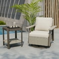 thumbnail image 1 of COOS BAY Rustic Hideaway Outdoor Swivel Rocker Patio Chair and Table Set, 2-Piece Wicker Bistro Set with Cushions, Beige, 1 of 10