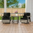 thumbnail image 1 of COOS BAY Rustic Hideaway Outdoor Swivel Rocker Patio Chair and Table Set, 4-Piece Wicker Bistro Set with Cushions, Beige/Black, 1 of 9