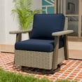 thumbnail image 1 of COOS BAY Rustic Hideaway Single Outdoor Swivel Rocker, Patio Wicker Rocking Chair with Deep Seating for Patio, Outdoor Balcony, Beige/Dark Blue, 1 of 10