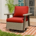 thumbnail image 1 of COOS BAY Rustic Hideaway Single Outdoor Swivel Rocker, Patio Wicker Rocking Chair with Deep Seating for Patio, Outdoor Balcony, Beige/Red, 1 of 10