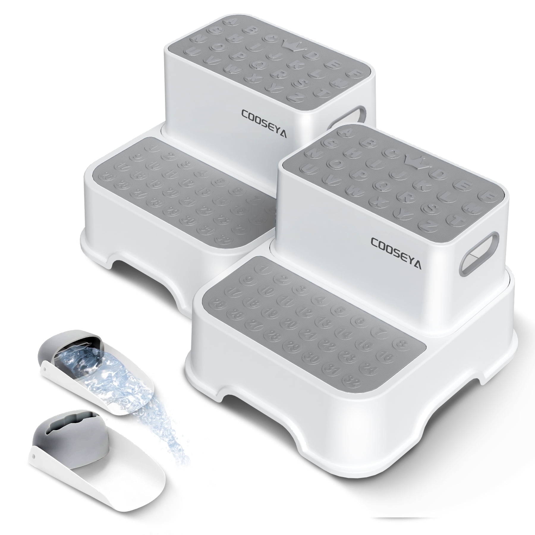 Walmart sales :  COOSEYA 2-Tier Step Stool for Kids, Anti-Slip Potty Stool, Bathroom, Kitchen, Bedroom Use