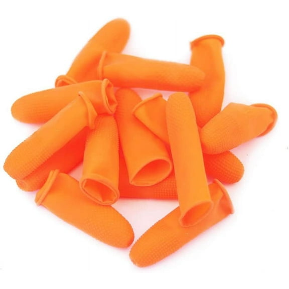 COOSKIN 100 PCS Latex Finger Cots Reusable Rubber Fingertips Protective Glove Duty Industrial Grade Finger Cots