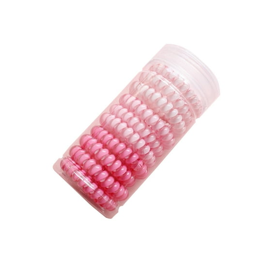 COOSKIN 10pcs Rubber Spiral Hair Ties Elastic Coil Hair Bands Phone Cord Hair Bands No Crease Ponytail Holders Hair Coils