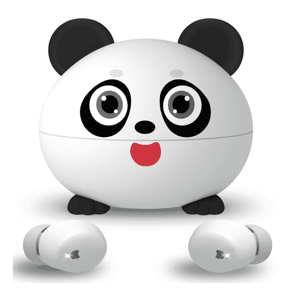 Wireless Earbuds for Kids, Built with Mic, 85dB Safe Volume, Light Weight, Bluetooth 5.3, IPX6 Waterproof, Passive Noise Cancelling, Girls Boys Teen Earbuds for School Travel, Panda