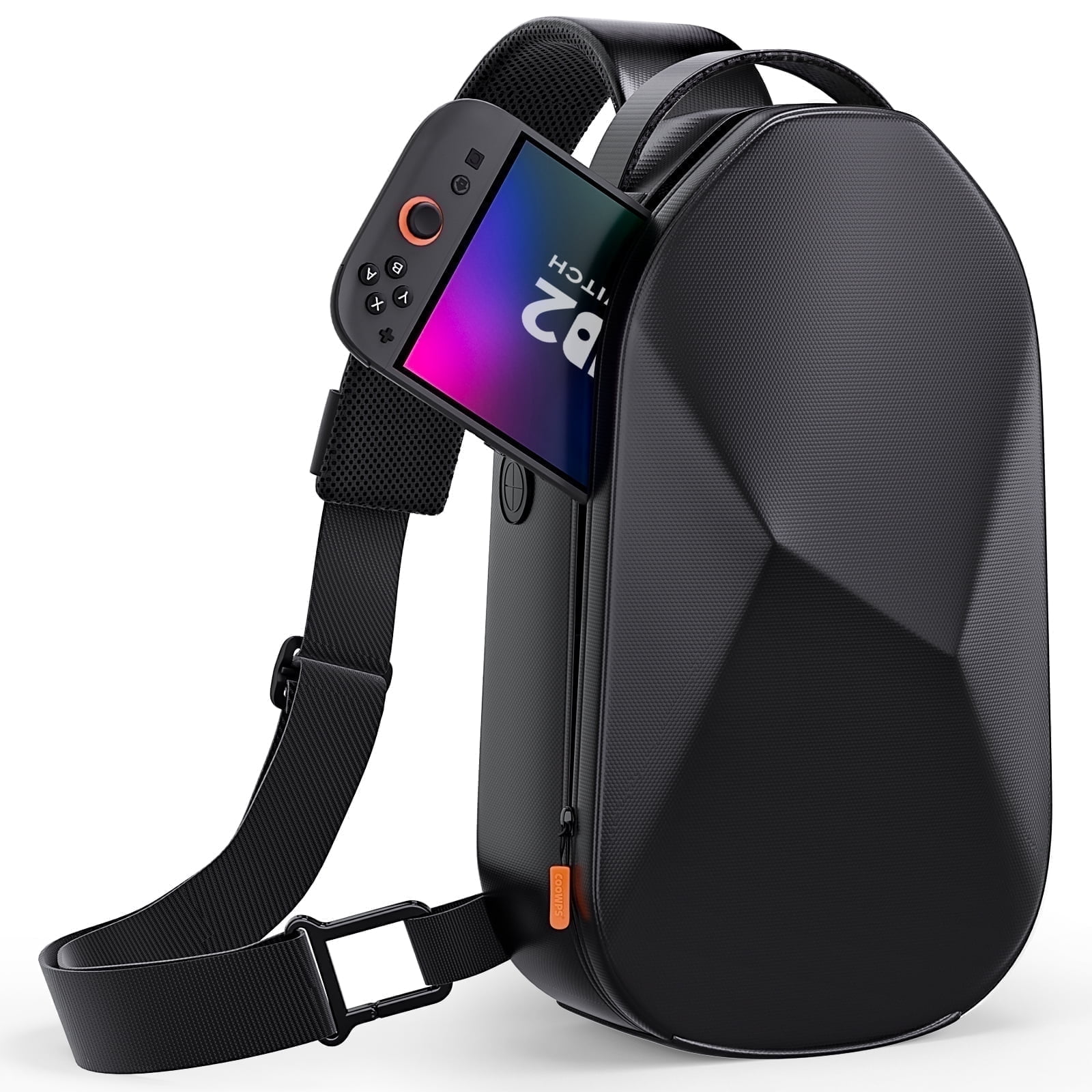 COOWPS Sling Bag for Nintendo Switch 2, Switch OLED, Steam Deck, Large Capacity Travel Case with EVA Hard Shell