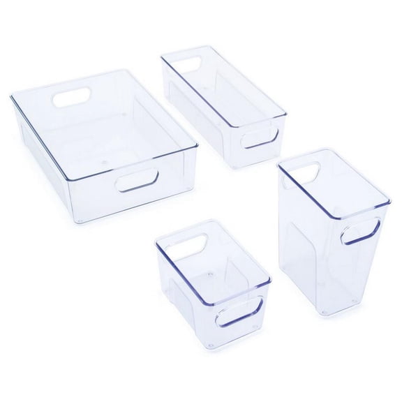 COPCO CLEAR MINI FRIDGE BIN SET OF 4