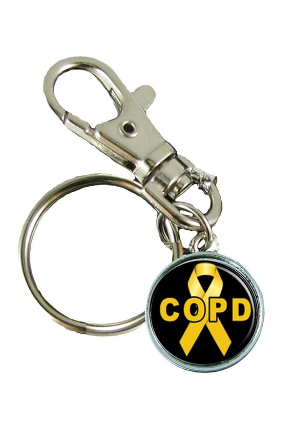 COPD Awareness Keychain Support Silver Plated Jewelry Key Chain